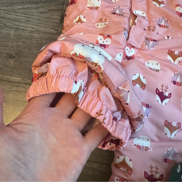 Pink Toddler 2-piece Snow Jacket and Overalls Fox Print 12-18m - Picture 9 of 10